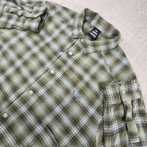 Under Armour Shirt Men L Tradesman Flex Flannel Fitted Plaid Snap Button Green